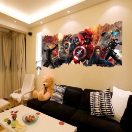 Marvel's Avengers naklejki ścienne naklejki dla dzieci pokój Home tapeta z dekorem plakat przedszkole Wall Art