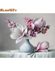 RUOPOTY diy ramki farba akrylowa kwiat magnolii obraz diy przez numery nowoczesne Wall obraz wyjątkowy prezent dla Home Decor sz