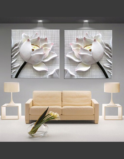 Modułowa zdjęcia 3D sztuki kwiat lotosu plakat na ścianę Art modułowe obrazy do kuchni zdjęcia ścienny salonu obraz na płótnie