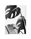 Czarny i białe ściany plakat artystyczny wzór liścia palmowego motywacyjne cytaty na płótnie malarstwo w stylu skandynawskim obr