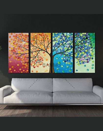Obraz na płótnie plakat kolorowe liści drzewa 4 sztuka malarstwo ścienne sztuki modułowe zdjęcia do wystrój domu ściany sztuki o