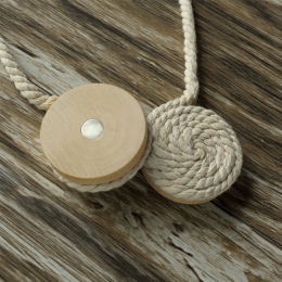 Drewno + magnes + lina bawełniana Pastorale okrągłe drewniane liny bawełniane zasłony magnetyczne zasłony Tieback uchwyt klamra 