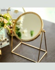 Miedzi stołowe lusterko do makijażu złoty wc szkło lustro księżniczka okrągłe lustro z przenośne lusterko kosmetyczne espejos de