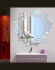 Wejście sufitowe lustro naklejki, luksusowe sztuczne kwiaty dekoracyjne ubieranie się lustro Art Vinyl Mural Decor ściany sufitu