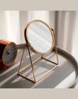Nordic metalu dekoracyjne lustro Lady stołowe lusterko do makijażu rzemiosło miedzi trójwymiarowy księżniczka lustro akcesoria d