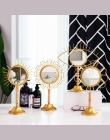 Nordic styl geometryczny kwiat oko projekt złoty żelaza sztuki dekoracyjne lustro pulpit lusterka kosmetyczne domu dekoracje ślu