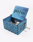 Niebieski antyczne rzeźbione drewniane harry potter music box, prezent na Boże Narodzenie, nowy rok prezent, prezent urodzinowy 