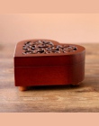 Kreatywny w kształcie serca Vintage drewno rzeźbione mechanizm pozytywka wiatr Up Music Box prezent na boże narodzenie/urodziny/