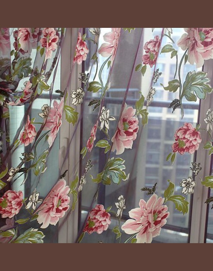 NAPEARL nowa klasyczna klasyczny kwiat zasłony okna pokaz dostosować produkty gotowe fioletowy zasłona tiulowa