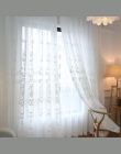 Wysokiej jakości biały haft kwiat ekrany europejski styl woal Tulle Sheer do sypialni salon zasłony okna zasłony