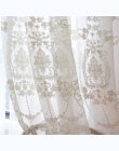 Wysokiej jakości biały haft kwiat ekrany europejski styl woal Tulle Sheer do sypialni salon zasłony okna zasłony