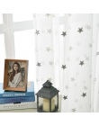 Nowoczesne gwiazda haftowane biały Sheer zasłony do salonu sypialnia tiulowe zasłony kuchenne dla dzieci pokój dziecięcy drzwi o