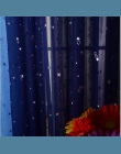 Dzieci sypialnia białe drukowane gwiazdy okna zasłony Tulle różowy sypialnia kurtyna dekoracyjna niebieskie gwiazdy Sheer zasłon
