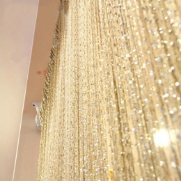 200x100 cm luksusowe kryształ zasłony Flash linii błyszczące Tassel String zasłona do drzwi okno pokój dzielnik do dekoracji dom