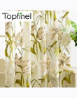 Top Finel tropikalny kwiatowy Print Semi Sheer zasłony do salonu sypialnia kuchnia drukowane kwiat zasłony okna tiul