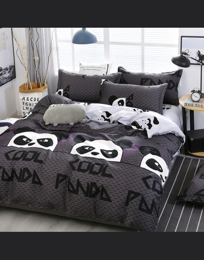 A15 chiński styl Cartoon Panda wzór pościel zestaw pościeli kołdra okładka prześcieradło poszewki na poduszki pokrywa zestaw 4 s