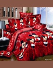 100% bawełna czerwony kolor Mickey Mouse kołdra/kołdra pokrycie płaskiego arkusza Twin pełna królowa łóżko king-size pościel pos