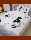 Mickey Mouse zestawy pościeli królowej King Size pościel z kreskówka czarny biały kołdra pokrywa kapa na kołdrę poszewka na podu
