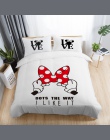 Czarny i biały Mickey Minnie Mouse 3D drukowane pościel zestawy dla dorosłych Twin pełna królowej King Size sypialnia dekoracji 
