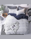 Przesilenie tekstylia domowe czarny krata kołdra pokrywa poszewka na poduszkę łóżko arkusz proste chłopiec dziewczyny zestawy po