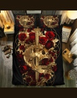 FANAIJIA 3d cukrowa czaszka kołdra pokrywa z poszewki na poduszki czaszka luksusowe zestawy pościeli Queen Size zestawy pościeli