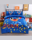 Disney Stitch chłopców pościel ustawia Twin królowa Cartoon kapa na kołdrę poszewka na poduszkę niebieski łóżko pościel kołdra p