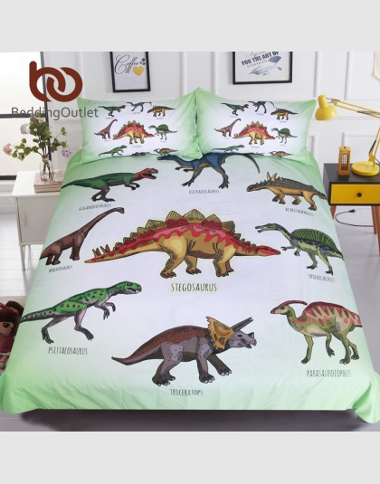 BeddingOutlet rodzinie dinozaurów zestaw pościeli dla dzieci Cartoon obejmuje łóżka pojedyncze chłopcy kołdra pokrywa zestaw jur