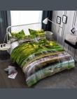HELENGILI 3D zestaw pościeli las dreamland druku pościel kołdra pokrywa zestaw realistyczne z poszewki na poduszkę łóżko – zesta