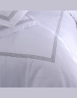Bonenjoy zestaw pościeli hotelowej Queen/King Size biały kolor haftowane kołdra zestaw osłon Hotel pościel zestaw pościel poszew