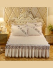 Europejski luksusowe narzuty i 2 sztuk poszewka na poduszkę gruba bawełna falbanka na ramę łóżka z koronki krawędzi Twin królowa