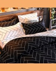 Nordic kratę pościeli zestaw miękkie pocieszyciel pościel kołdra pokrywa czarny i biały dorosłych łóżko pościel kołdra pokrywa z