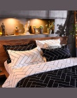 Nordic kratę pościeli zestaw miękkie pocieszyciel pościel kołdra pokrywa czarny i biały dorosłych łóżko pościel kołdra pokrywa z