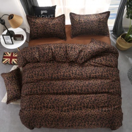 Moda zestaw pościeli pościel zestaw leopard kołdra pokrywa prześcieradło poszewki na poduszki czarna królowa pościel ustawić lat