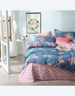 SlowDream różowy flamingi zestaw pościeli niebieski Euro narzuta luksusowe kołdra okładka łóżko podwójne arkuszy pościel królowa