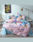 SlowDream różowy flamingi zestaw pościeli niebieski Euro narzuta luksusowe kołdra okładka łóżko podwójne arkuszy pościel królowa