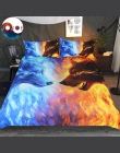Ogień i lodu przez JoJoesArt pościel ustawić niebieski i żółty 3D kapa na kołdrę z poszewki na poduszki wilk wilki łóżko – zesta