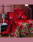 BEST. WENSD luksusowe 3d-red Rose-żakardowe dekoracje ślubne 3/4 sztuk zestaw pościeli poszwa na kołdrę w rozmiarze king zestawy