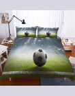 HELENGILI 3D zestaw pościeli piłka nożna druku pościel kołdra pokrywa zestaw realistyczne z poszewki na poduszkę łóżko – zestaw 