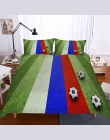 HELENGILI 3D zestaw pościeli piłka nożna druku pościel kołdra pokrywa zestaw realistyczne z poszewki na poduszkę łóżko – zestaw 