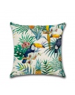 Tropikalne rośliny dekoracyjne poszewki na poduszki Flamingo bawełna lniana poszewka na poduszkę poduszki kwiaty poduszka pokryw