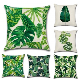Dekoracyjne bawełniane poszewki na poduszki do salonu sypialni oryginalne wzory tropikalne monstery palmy ozdobne