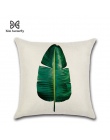 Afryki tropikalna roślina z nadrukiem schab poszewka na poduszkę zielone liście lniana poduszka przypadki krzesło poszewka na po