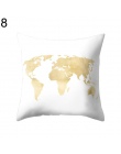 18 Cal plac mapa świata druku poszewka na poduszkę Home Room miękkie bawełniana poszewka na poduszkę