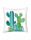 Tropikalnych roślin dekoracyjne drukuj kaktus Monstera poszewka na poduszkę poliester rzut na poduszkę dekoracyjna poszewka na p