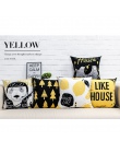 Poszewka na poduszkę okładka żółty czarny Cartoon domu poszewka na poduszkę