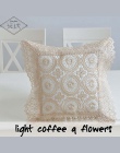 LongShow 45x45 cm kwadratowy domu dekoracyjne światła kawy biały szary Taupe kolor czystej koronki haftowane grube poszewka na p