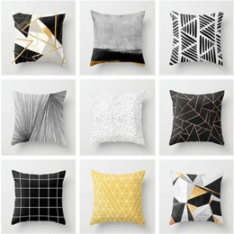 Dekoracyjne kolorowe kwadratowe poszewki na poduszkę w modne geometryczne wzory kropki sploty do salonu sypialni