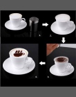 16 sztuk wzornik do kawy filtr ekspres do kawy Cappuccino kawy Barista formy szablony posypać kwiaty Pad Spray sztuki narzędzia 