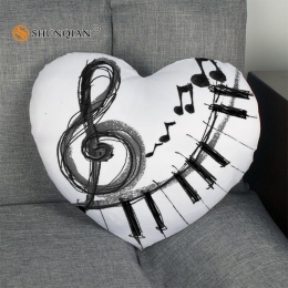 Muzyka sztuka w kształcie serca w kształcie serca poszewka na poduszkę rozmiar 41x36 cm, 47x42 cm 2017 New arrival na zamek błys