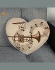 Muzyka sztuka w kształcie serca w kształcie serca poszewka na poduszkę rozmiar 41x36 cm, 47x42 cm 2017 New arrival na zamek błys